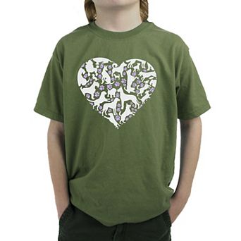 Dog Heart - Boy's Word Art T-Shirt