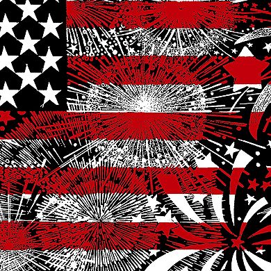 Women's Plus Size Word Art T-shirt - Fireworks American Flag