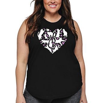 Cat Heart - Women's Plus Size Word Art Tank Top