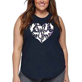 Cat Heart - Women's Plus Size Word Art Tank Top