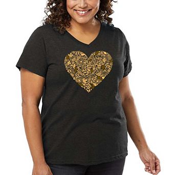 Fall Vibes - Women's Plus Size Word Art V-Neck
