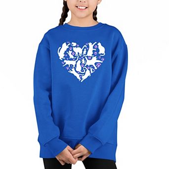 Cat Heart - Girl's Word Art Crewneck Sweatshirt