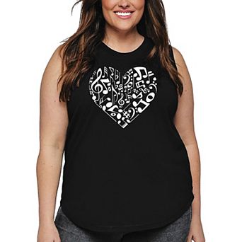 Women's Plus Size Word Art Tank Top - Heart Notes