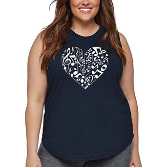 Women's Plus Size Word Art Tank Top - Heart Notes