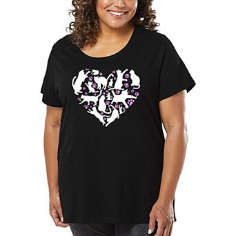Cat Heart - Women's Plus Size Word Art T-Shirt