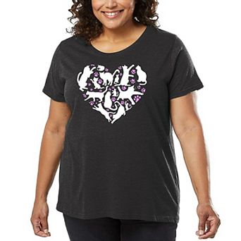 Cat Heart - Women's Plus Size Word Art T-Shirt