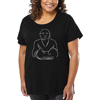 Women's Plus Size Word Art T-shirt - POSITIVE WISHES
