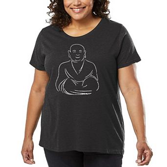 Women's Plus Size Word Art T-shirt - POSITIVE WISHES