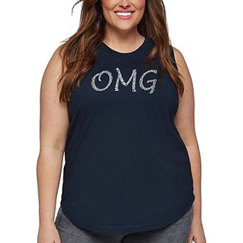 Women's Plus Size Word Art Tank Top - OMG