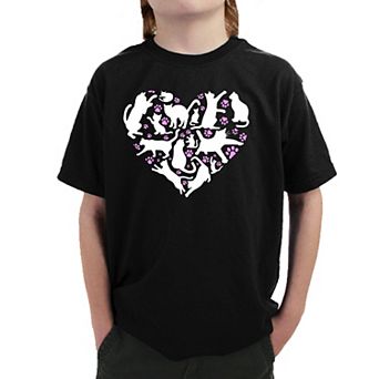 Cat Heart - Boy's Word Art T-Shirt