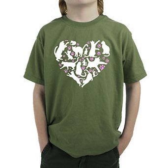 Cat Heart - Boy's Word Art T-Shirt