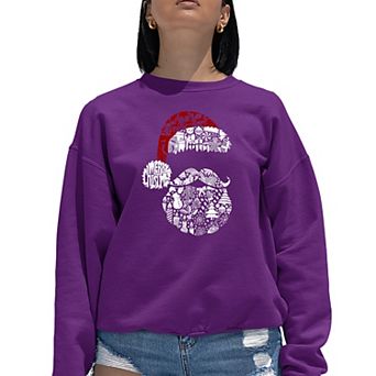Santa Pics - Women's Word Art Crewneck Sweatshirt