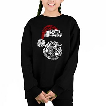 Santa Pics - Girl's Word Art Crewneck Sweatshirt