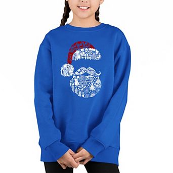 Santa Pics - Girl's Word Art Crewneck Sweatshirt