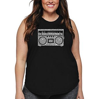 Women's Plus Size Word Art Tank Top - Greatest Rap Hits of The 1980's