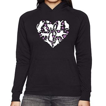 Cat Heart - Women's Word Art Hooded Sweatshirt