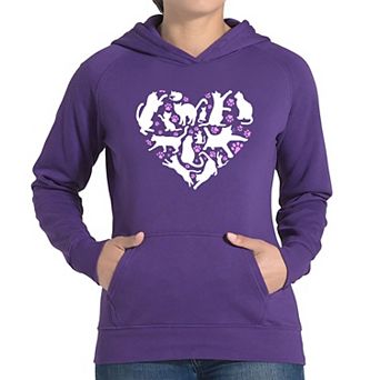 Cat Heart - Women's Word Art Hooded Sweatshirt