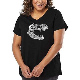 Women's Plus Size Word Art V-Neck - TREX