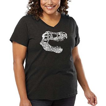 Women's Plus Size Word Art V-Neck - TREX