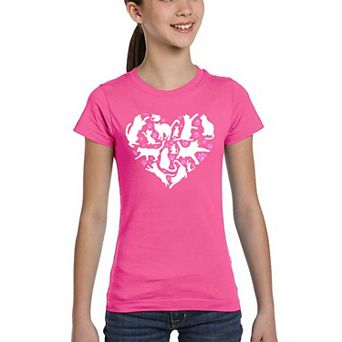 Cat Heart - Girl's Word Art T-Shirt