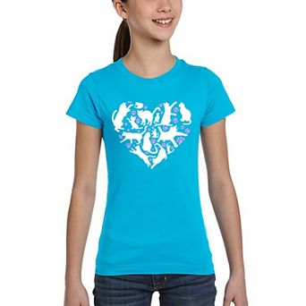 Cat Heart - Girl's Word Art T-Shirt