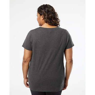 Women's Plus Size Word Art T-shirt - Heart Flowers