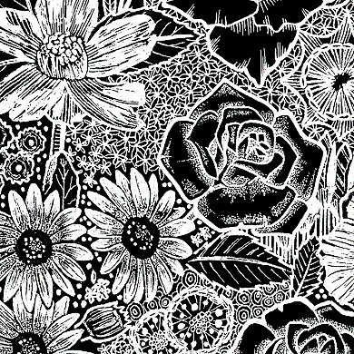 Women's Plus Size Word Art T-shirt - Heart Flowers