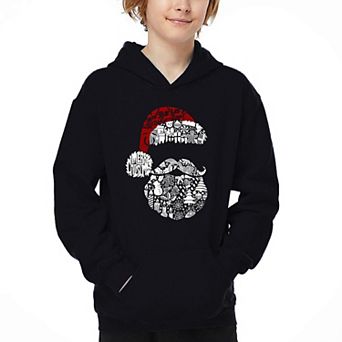 Santa Pics - Boy's Word Art Hooded Sweatshirt