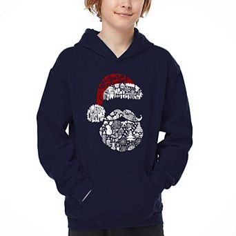 Santa Pics - Boy's Word Art Hooded Sweatshirt