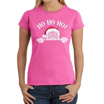 Peeking Santa - Women's Word Art T-Shirt