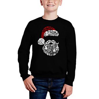 Santa Pics - Boy's Word Art Crewneck Sweatshirt