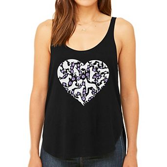 Dog Heart - Women's Premium Word Art Flowy Tank Top