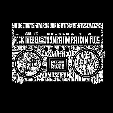 Women's Plus Size Word Art V-Neck - Greatest Rap Hits of The 1980's