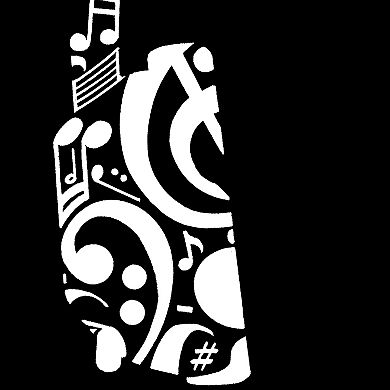 Women's Plus Size Word Art T-shirt - Music Note Headphones