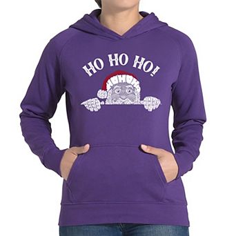 Peeking Santa - Women's Word Art Hooded Sweatshirt