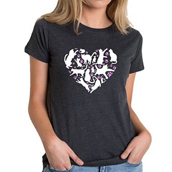 Cat Heart - Women's Premium Blend Word Art T-Shirt