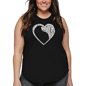 Dog Heart - Women's Plus Size Word Art Tank Top