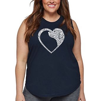 Dog Heart - Women's Plus Size Word Art Tank Top