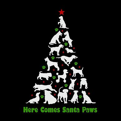 Here Comes Santa Paws - Women's Plus Size Word Art V-Neck