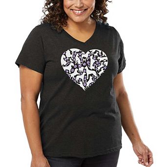 Dog Heart - Women's Plus Size Word Art V-Neck