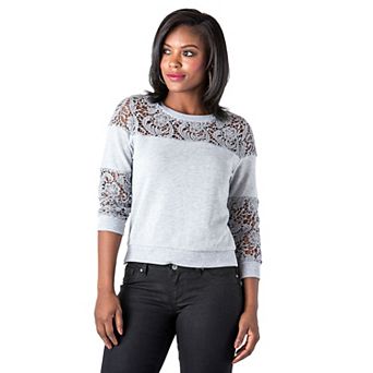 Women's French Terry Knit Cluny Lace Sweatshirt