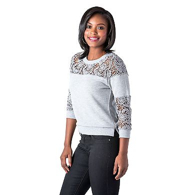 Women's French Terry Knit Cluny Lace Sweatshirt