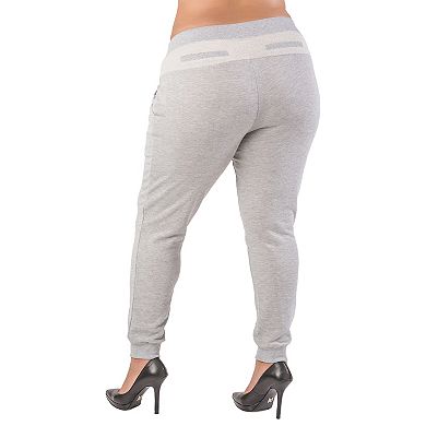 Plus Size Women's French Terry Drawstring Jogger Pants