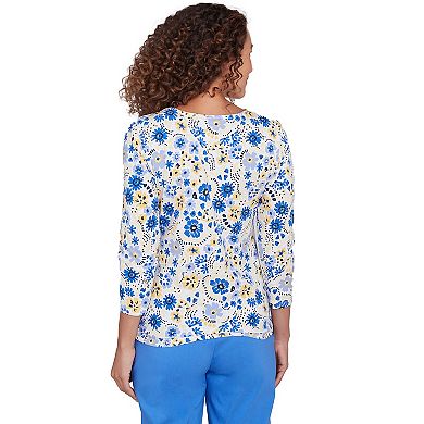 Hearts of Palm Women's Making Waves Embellished Print Top