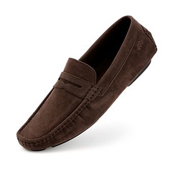 Men’s Suede Loafers Comfortable Slip-On Casual Shoes, Hand-Stitched, Lightweight & Non-Slip