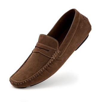 Men’s Suede Loafers Comfortable Slip-On Casual Shoes, Hand-Stitched, Lightweight & Non-Slip