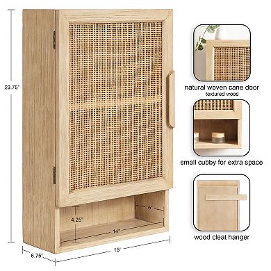 Ori Rattan Wall Cabinet with Cubby