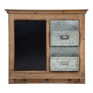 Idamae Wood Framed Chalkboard Wall Organizer