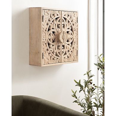 Saanvi Carved Wood Wall Cabinet