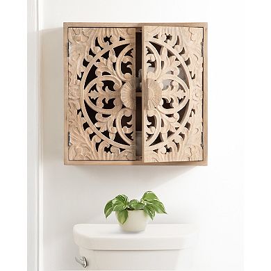 Saanvi Carved Wood Wall Cabinet
